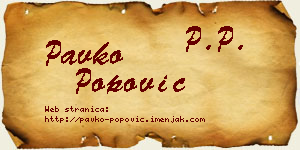 Pavko Popović vizit kartica